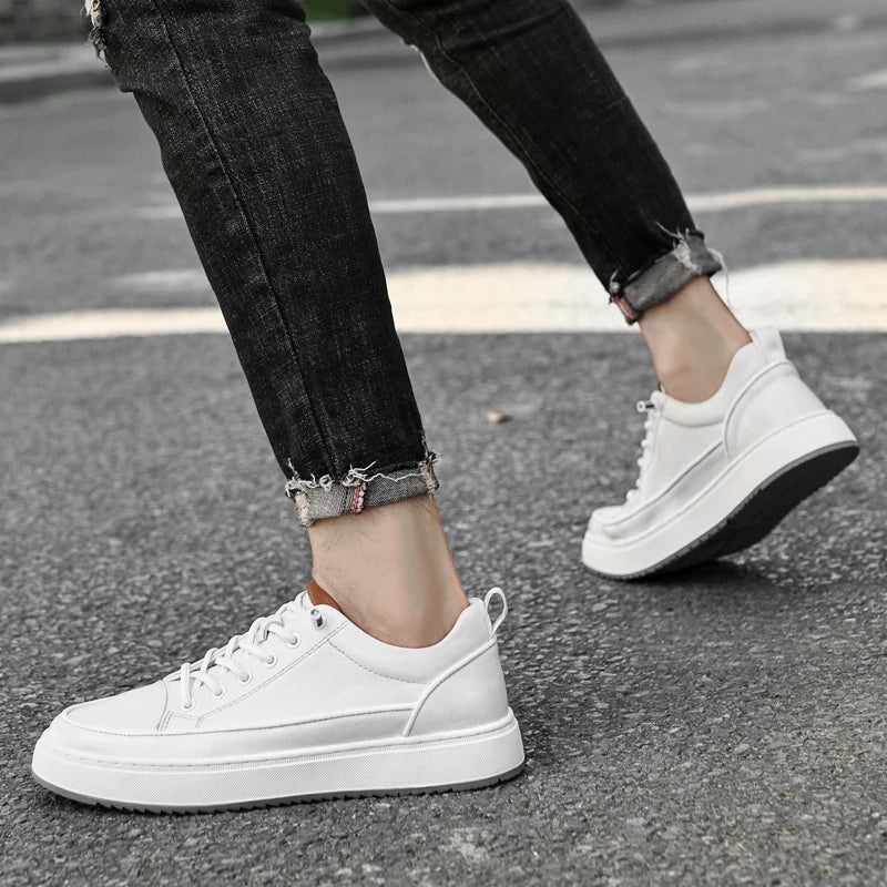 Classic White Leather Business Shoes