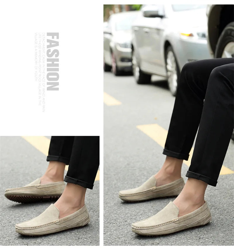 Suede Handmade Driving Loafers