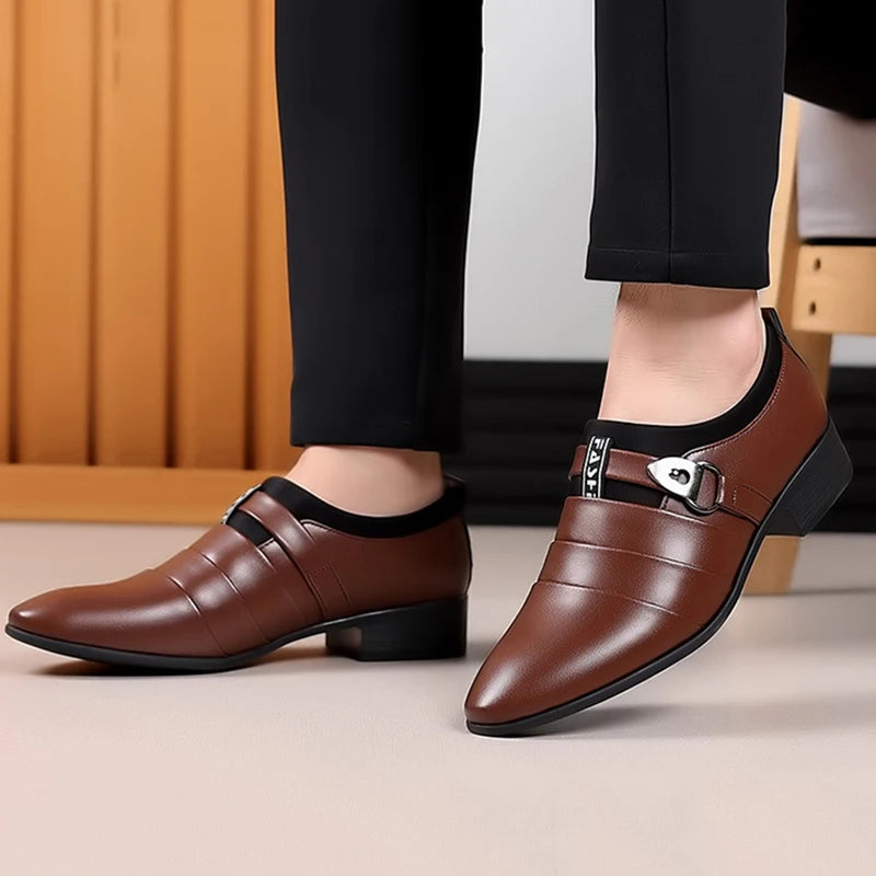Pointed Toe Slip-On Oxford Shoes