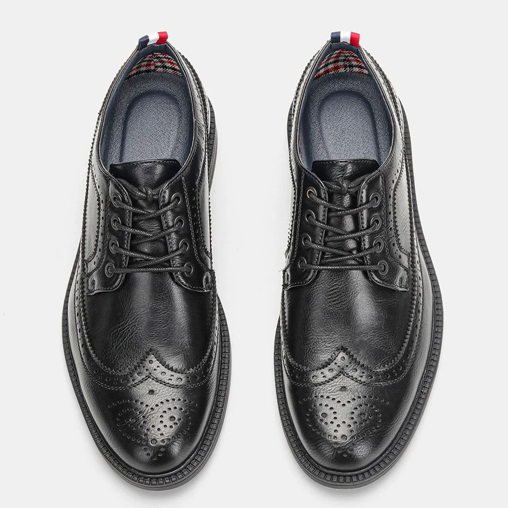 Classic Brogue Leather Dress Shoes