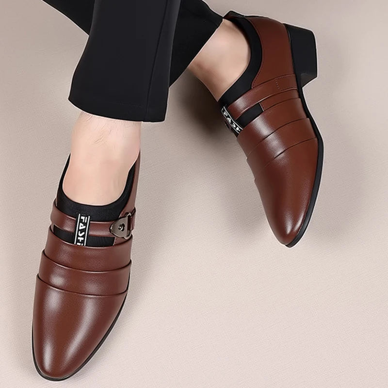 Pointed Toe Slip-On Oxford Shoes