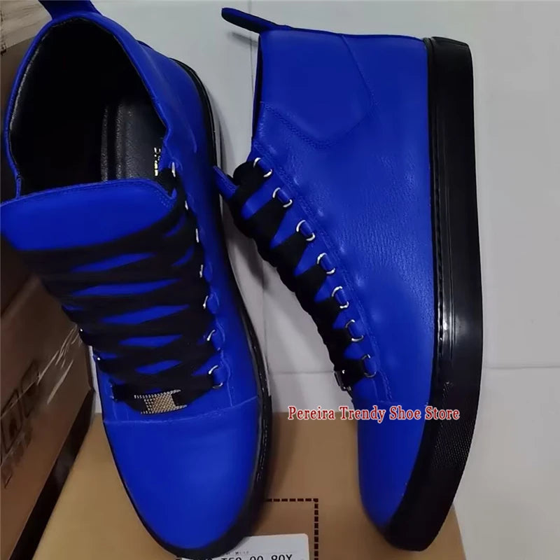 Leather High Top Casual Sneakers