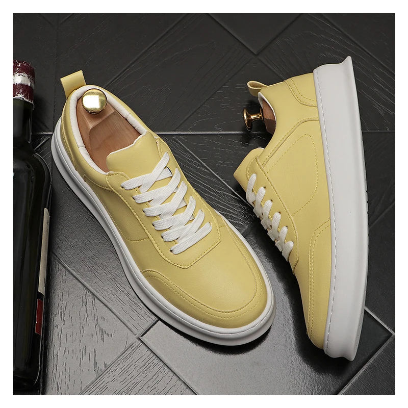 British Lace-Up Leather Flat Shoes