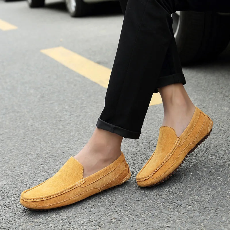 Suede Handmade Driving Loafers