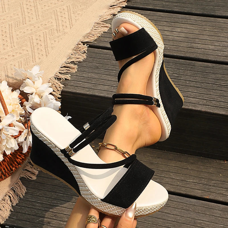 Vintage Chunky Wedges Sandals Women 2026 Summer Slip On Platform Sandalias Mujer Lightweight Plus Size 43 Rome Sandals Woman