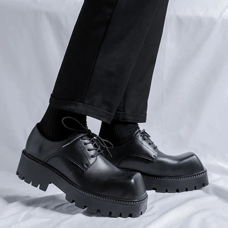 Square Toe Platform Derby Shoes