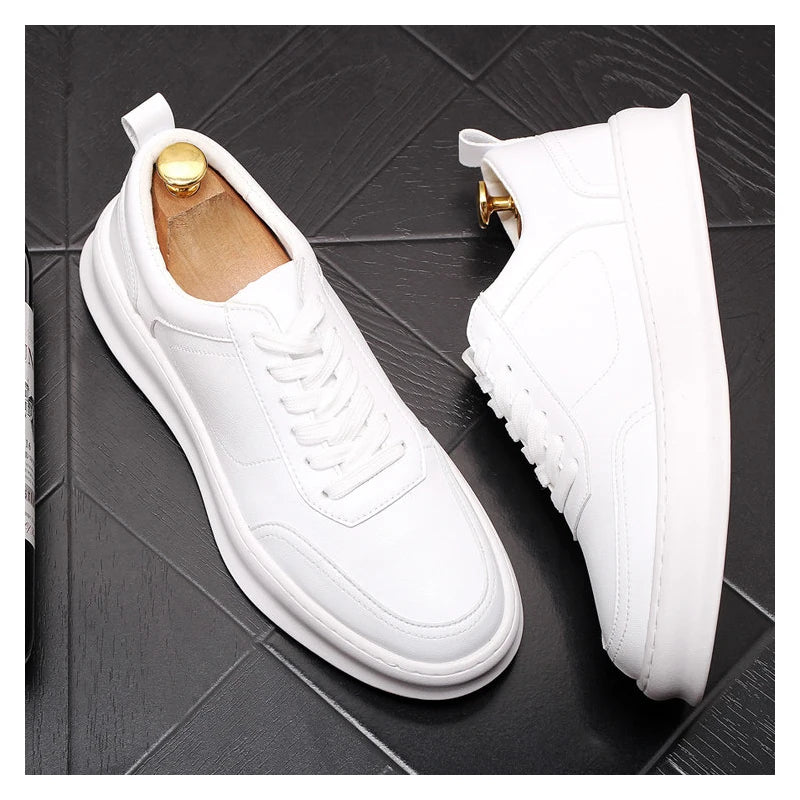 British Lace-Up Leather Flat Shoes